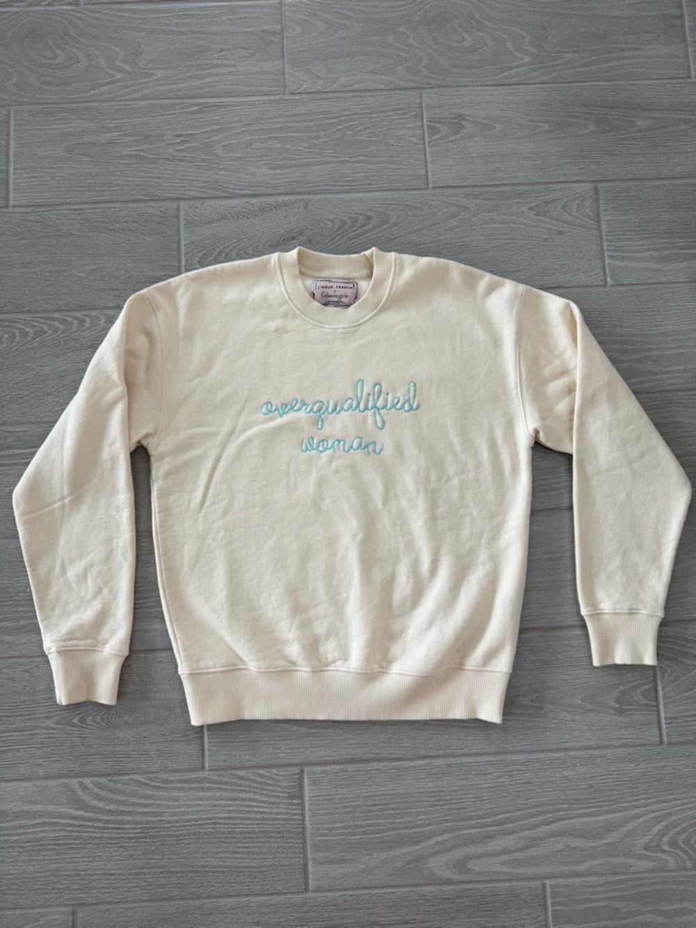 LINGUA FRANCA X GILMORE GIRLS Organic Cotton Embroidered Overqualified Woman